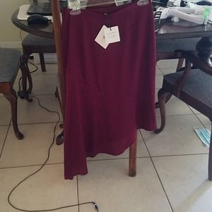 Uneven hem silky skirt